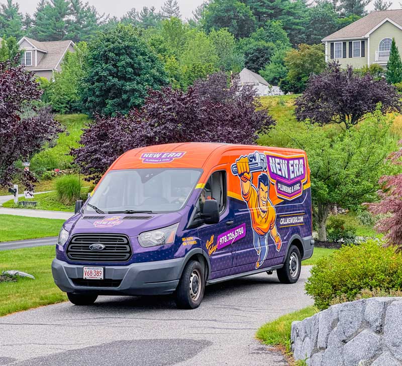 New Era service van in a residential area