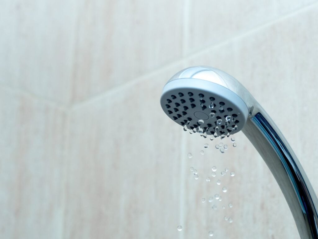 Shower head with low water stream