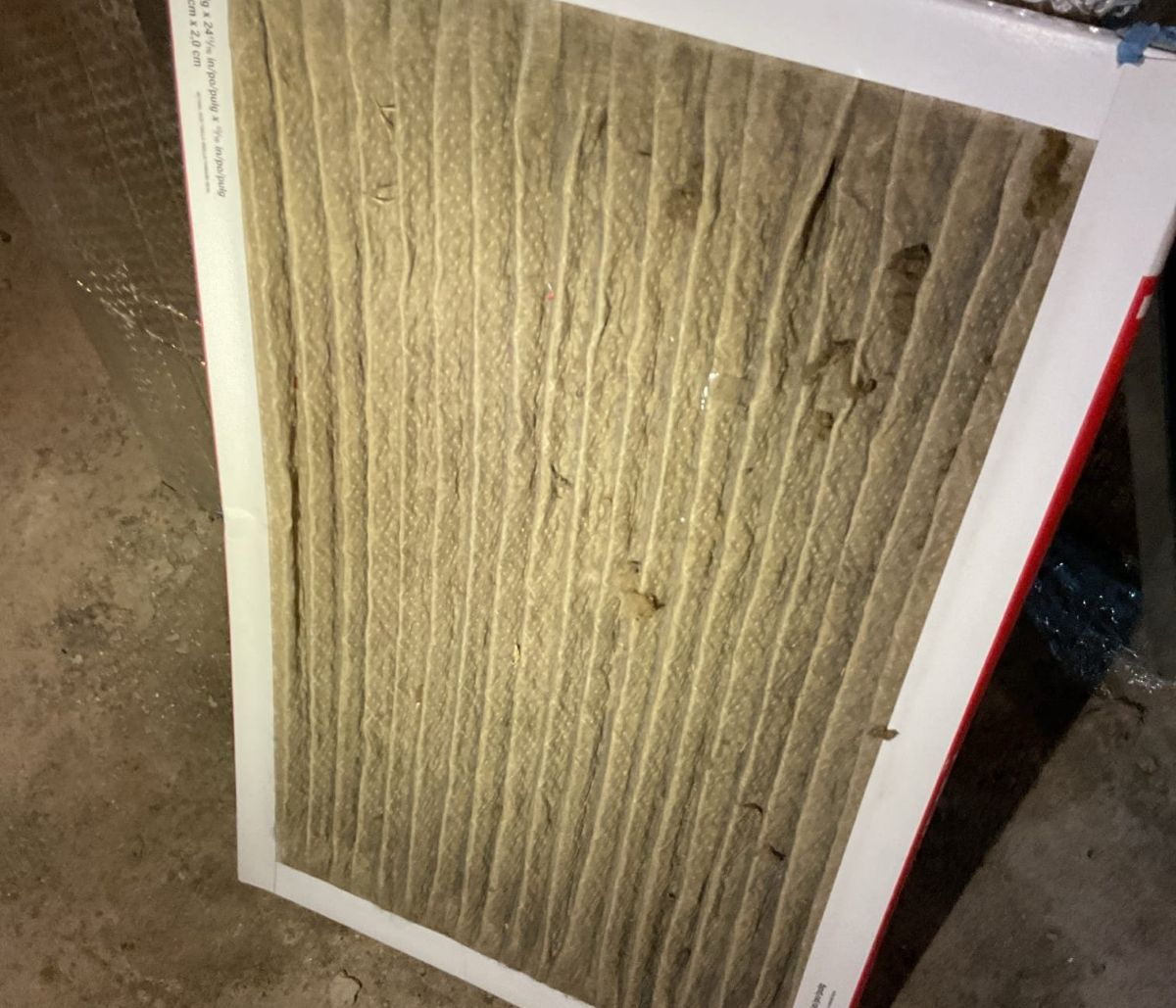 old and dirty furnace filter