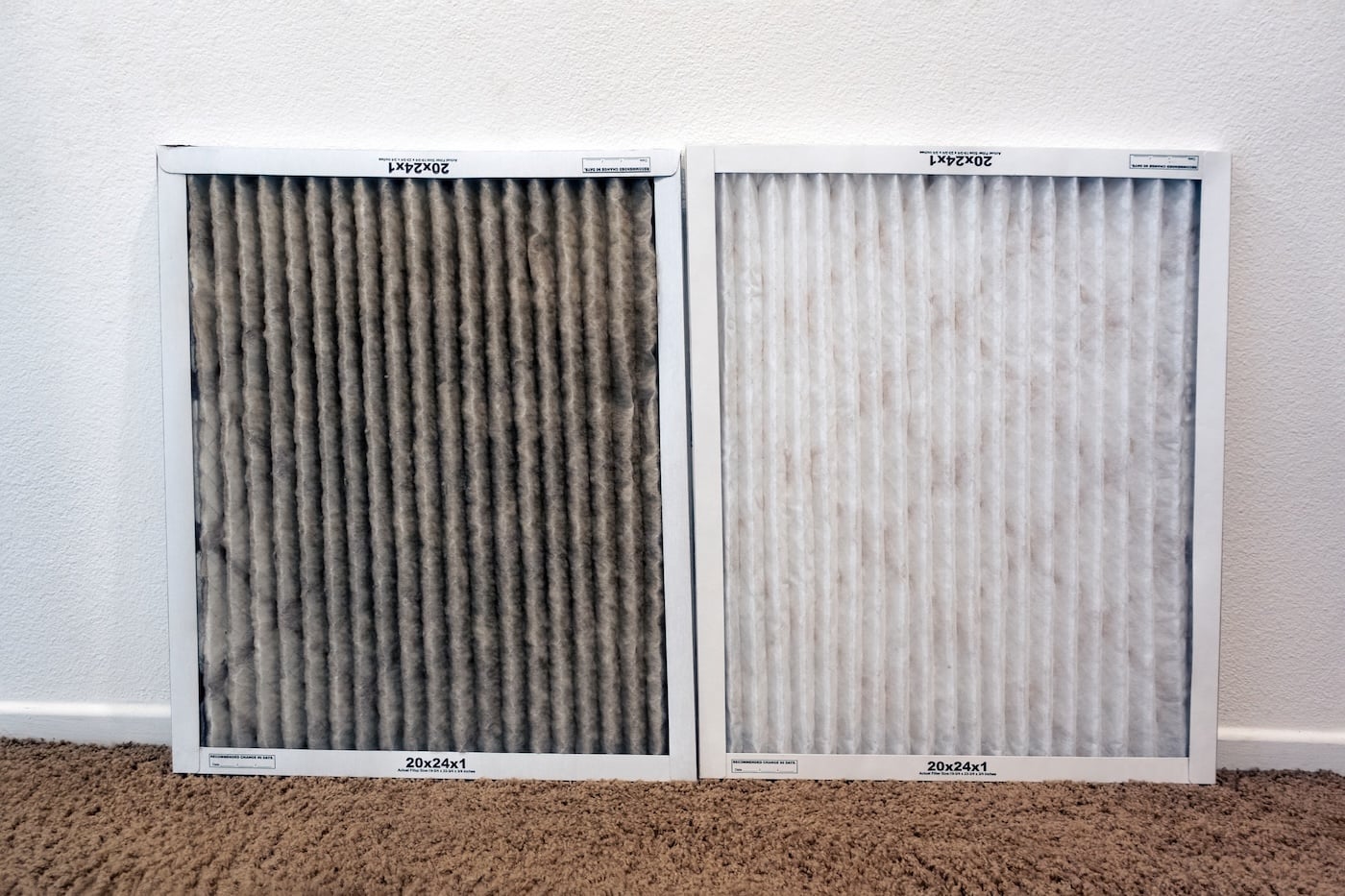 A comparison of clean and heater dirty furnace filters