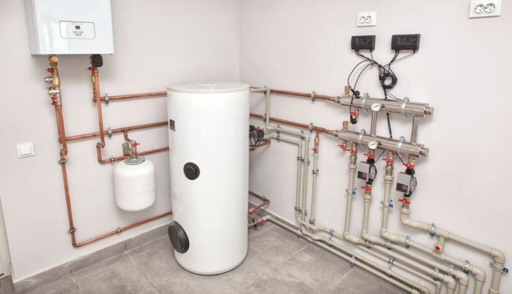 boiler vs furnace room with pipes