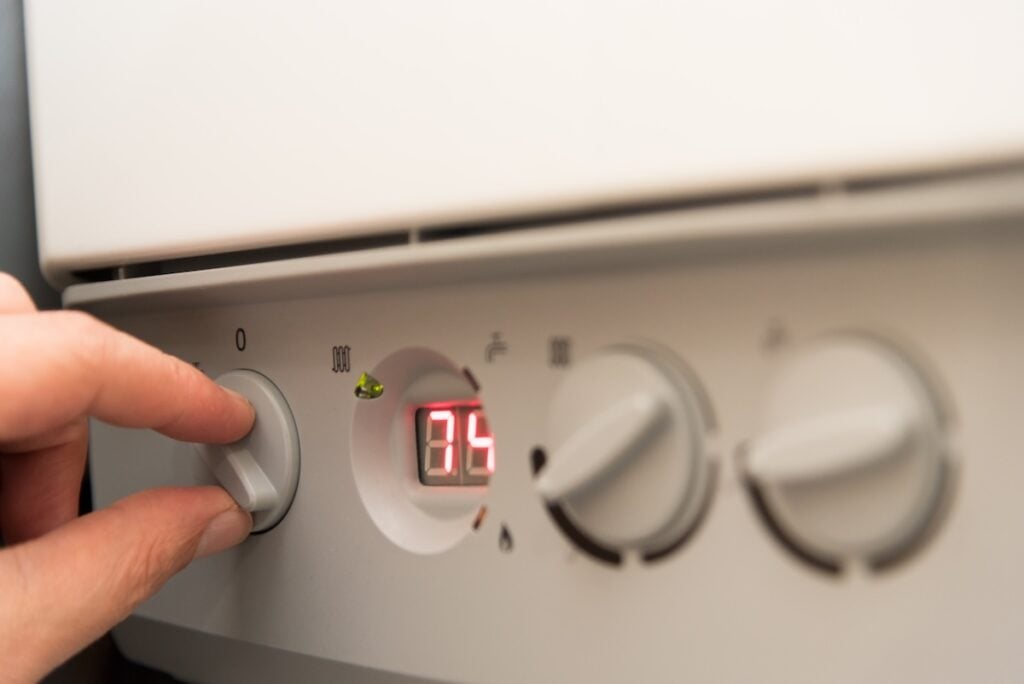 turning on a British Combi Gas Boiler