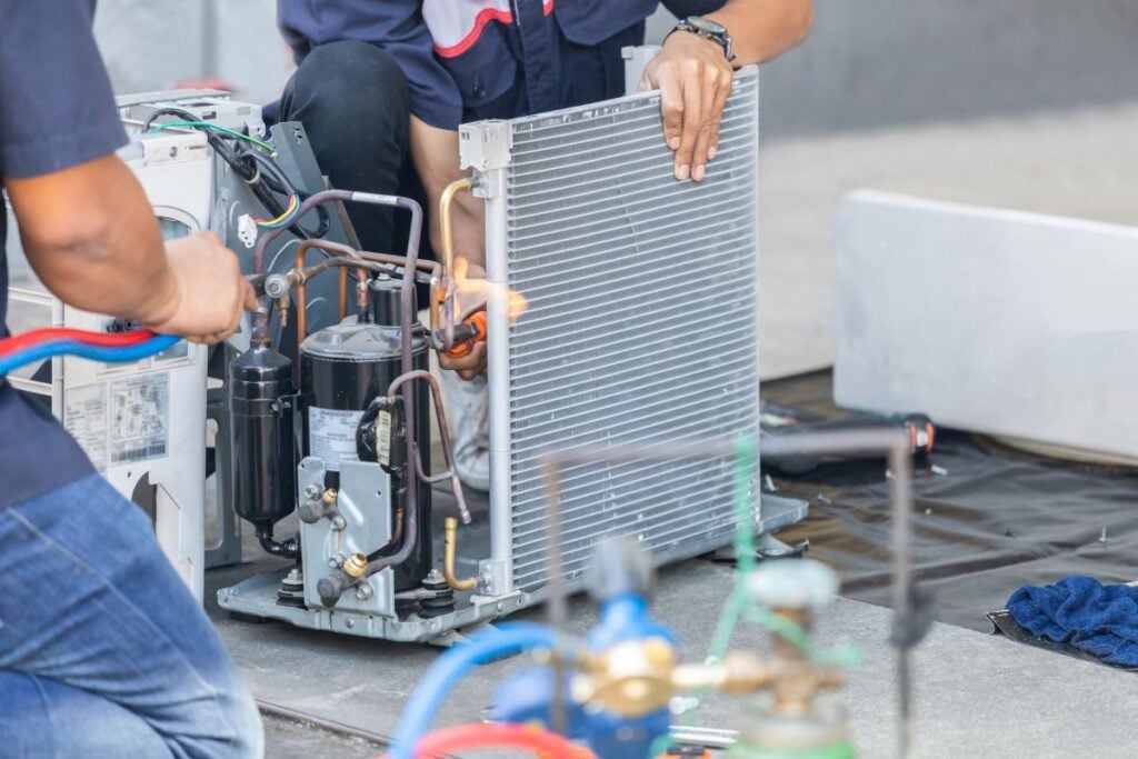 Close up of Air Conditioning Repair team