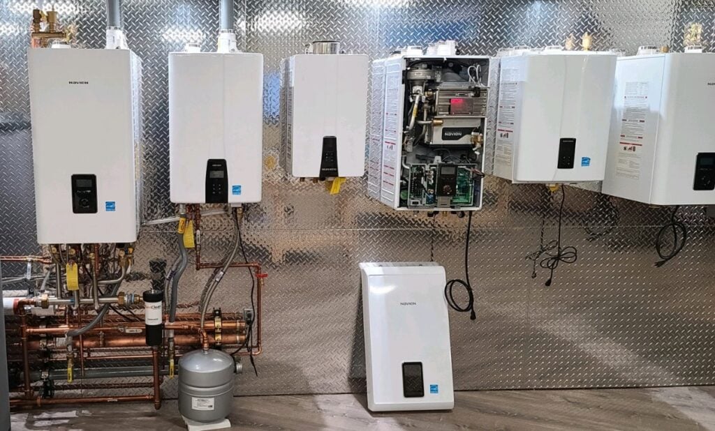 tankless water heater cost multiple tanks on the wall