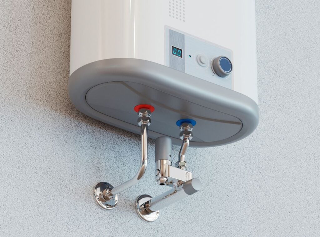 tankless water heater cost unit on wall