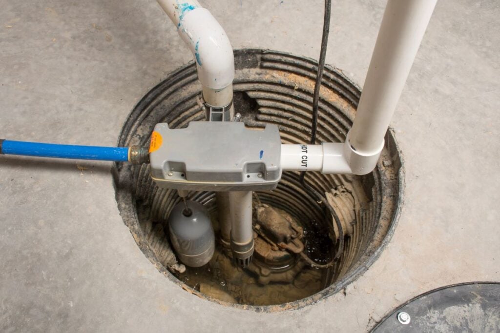 sump pump repair close up