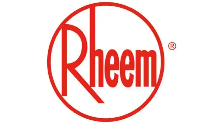 Rheem logo in red and white