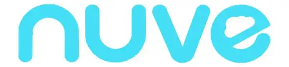 Blue logo with stylized text 'nuve'